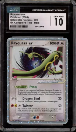 Pokemon Rayquaza ex Collector's Tins Black Star Holo Promo #039 CGC 10 Gem Mint - Image 1