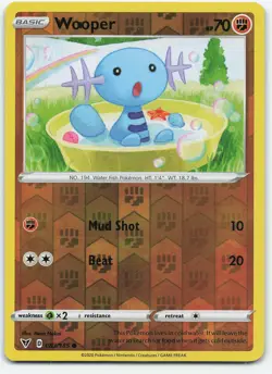 Wooper 083/185 Common Reverse Holo SWSH04: Vivid Voltage NM Pokemon - Image 1