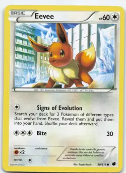 Eevee (90) 90/116 Common Normal Plasma Freeze NM/LP Pokemon - Image 1