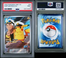 2025 POKEMON SIMPLIFIED CHINESE CBB1 C #09 CAPTAIN PIKACHU [PSA 9] - Image 3