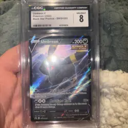 2022 Pokemon Sword & Shield Black Star Promos Umbreon V #SWSH203 CGC 8 - Image 1