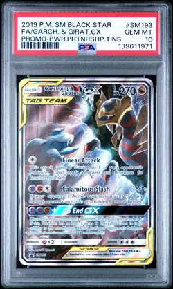 2019 POKEMON SM BLACK STAR PROMO #SM193 FULL ART/GARCHOMP & GIRATINA GX PSA 10 - Image 1