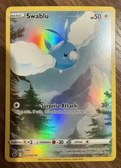 Pokemon TCG Swablu GG27/GG70 Crown Zenith: Galarian Gallery Holo - Image 1