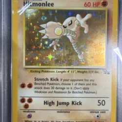 1999 POKEMON FOSSIL 7/62 HITMONLEE HOLO PSA 9 - Image 2