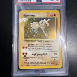 1999 POKEMON FOSSIL 7/62 HITMONLEE HOLO PSA 9 - Image 3