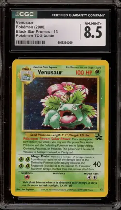 Pokemon Venusaur Nintendo Magazine Game Boy Black Star Holo Promo #13 CGC 8.5 - Image 1