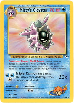 Misty's Cloyster (Rare) - 29/132 - Gym Heroes - Pokemon TCG - English - Vintage - Image 1