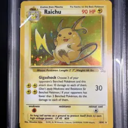 1999 POKEMON FOSSIL #14 RAICHU-HOLO PSA 8 - Image 2