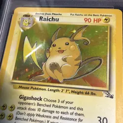 1999 POKEMON FOSSIL #14 RAICHU-HOLO PSA 8 - Image 3