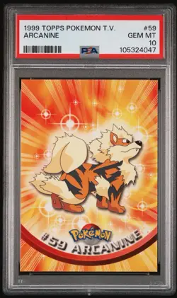1999 TOPPS POKEMON TV #59 ARCANINE PSA 10 *POP 69* - Image 1