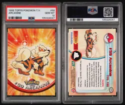 1999 TOPPS POKEMON TV #59 ARCANINE PSA 10 *POP 69* - Image 3