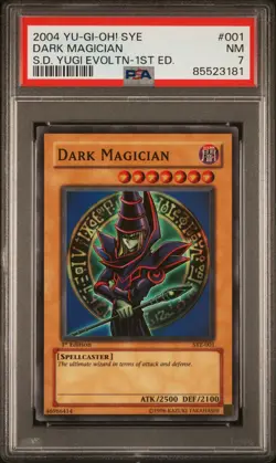 Yugioh SYE-001 Dark Magician - 1st Edition Super Rare - PSA 7 (NM) - Image 1