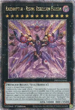 Yugioh! Raidraptor - Rising Rebellion Falcon - PHNI-EN045 - Quarter Century Secr - Image 1
