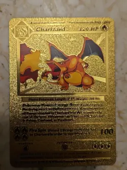 Charizard Gold Card Classic Pokemon Foil Art Card Rare - Image 1