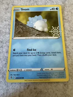 Snom 084/264 Holiday Calendar Snowflake Stamped Holo Pokemon Card SWIRL - Image 1