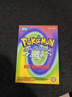 Venusaur E3 of 12 - BLUE LOGO - NON-HOLO - TOPPS POKEMON CARD - Image 2