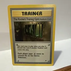 Rocket's Training Gym Stadium Card 104/132 Rare Gym Heroes Trainer Pokemon LP - Image 1