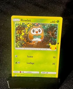 Rowlet 007/025 McDonald's 25th Anniversary Promo Holo Pokemon Card - Image 1
