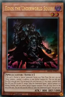 BROL-EN077 EIDOS THE UNDERWORLD SQUIRE ULTRA RARE 1ST EDITION YuGiOh CARD - Image 1
