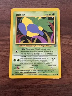 Oddish 68/111 Pokemon Card Neo Genesis Common 40 HP Lightly Played - Image 1