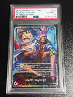 2025 Silvers Rayleigh OP12-001 English Alt Art Leader One Piece Card PSA 10 - Image 1