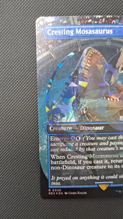 MTG - Cresting Mosasaurus (Borderless) (Emblem Foil) #028 - Jurassic World - Image 4