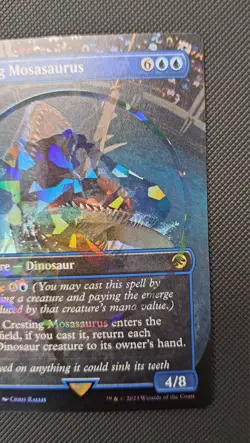 MTG - Cresting Mosasaurus (Borderless) (Emblem Foil) #028 - Jurassic World - Image 5