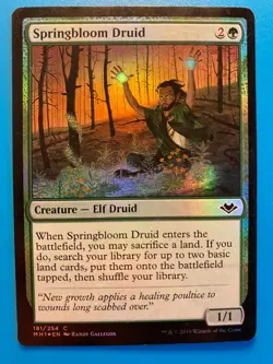 MTG 1x FOIL Springbloom Druid # 181 Modern Horizons Magic the Gathering x1 NM - Image 1