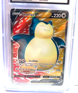 2020 POKEMON GEM MINT SNORLAX V # 197/202 HOLO GRADE 10 AWESOME ! - Image 2