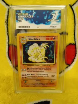 Pokemon Base Set 1999 Ninetales 12/102 Ace Graded 7 Near Mint Holo - Image 1