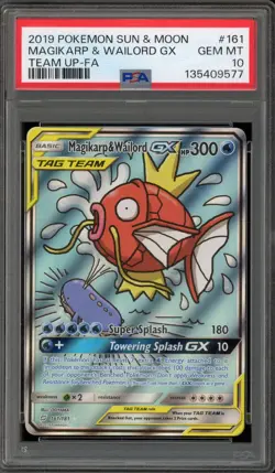 Pokemon Magikarp & Wailord GX Team Up Full Alt Art #161 PSA 10 Gem Mint - Image 1