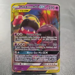 Pokemon TCG - Muk and Alolan Muk Tag Team GX - (Full Art) 61/214 - NM Condition - Image 1