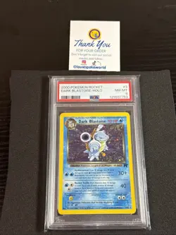 2000 Pokemon Rocket Dark Blastoise Holo #3 - PSA 8 - (Corner Swirl) 🌀 - Image 1