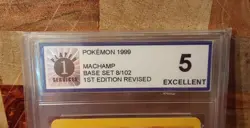 Pokemon TCG Machamp Base Set 8/102 Holo 1st Edition Rare P1S Grade 5 Excellent - Image 2