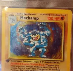 Pokemon TCG Machamp Base Set 8/102 Holo 1st Edition Rare P1S Grade 5 Excellent - Image 3