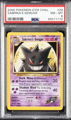2000 POKEMON GYM CHALLENGE #29 SABRINA'S GENGAR PSA 8 - Image 1