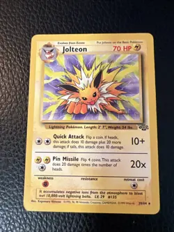Jolteon 20/64 Jungle Unlimited Non-Holo Rare Vintage 1999 Pokemon LP * - Image 1
