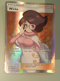 2017 Pokemon Trainer Wicke 147/147 Burning Shadows Holo N/M - Image 1