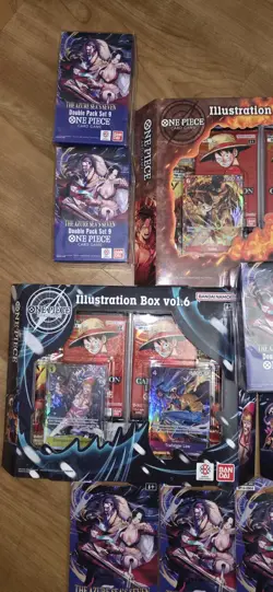 One Piece TCG Lot Illustration Box 5 & 6 Plus OP-5 Double Pack And 5 Sleeves - Image 2