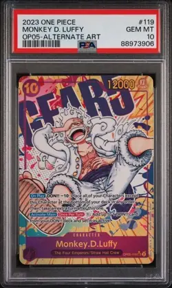 2023 One Piece Monkey.D.Luffy Alt Art OP05-119 Awakening of the New Era PSA 10 - Image 1