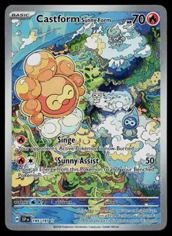 Pokemon Card - Castform Sunny Form Surging Sparks 195/191 Holo Illustration Rare - Image 1