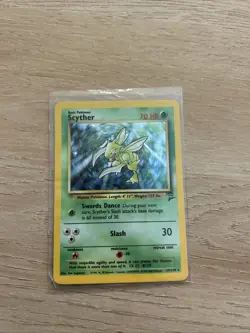 Pokemon TCG Scyther Base Set 2 Holo Unlimited Rare Card 17/130 NM Condition - Image 1