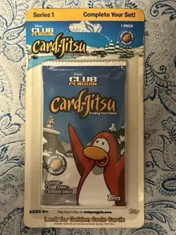 Sealed Topps Disney Club Penguin Card Jitsu Series 1 Booster Blister Pack - Image 1
