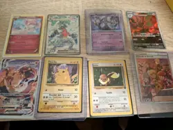 8 Pokemon Card Lot Mewtwo, pikachu, eevee, sylveon, scizor - Image 1