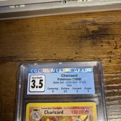CGC 3.5 Charizard 1999 Base Set 4/102 Holo Pokemon Card - Image 2