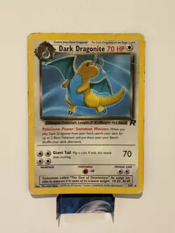 Pokemon Dark Dragonite Card 5/82 Team Rocket RARE MISPRINT Holo Error READ DESC - Image 1