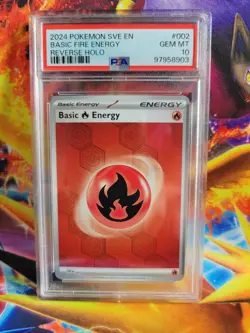 Pokemon Fire Energy Reverse - 2024 Honeycomb #002 Graded Card PSA 10 - Image 1