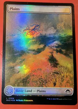 MTG: MAGIC - *PLAINS* BASIC LAND, #304/MH3/ NM FOIL/ UNPLAYED - Image 1