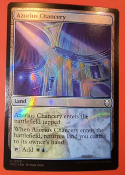 MTG, MAGIC: AZORIOUS CHANCERY/ *RIPPLE FOIL* - M3C #0319 - NM / RARE - LAND - Image 1