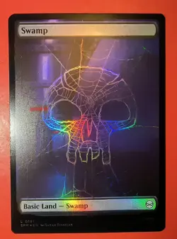 1X MTG: SPIDER - MAN, SWAMP, FULL ART, NM, 0191, FOIL FINISH - Image 1